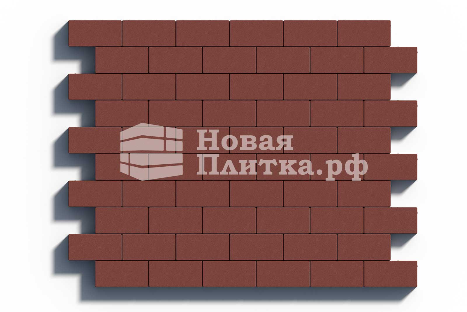 Тротуарная плитка Кирпич, 200х100х40 мм, стандарт Красный